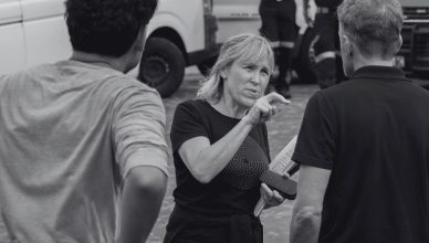 Meg Rickards on Set Kaalgat Karel